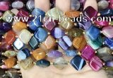 CAA4470 15.5 inches 12*12mm diamond dragon veins agate beads