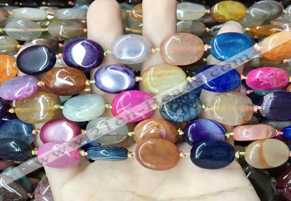 CAA4473 15.5 inches 13*18mm oval dragon veins agate beads