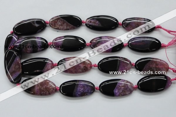 CAA448 15.5 inches 20*40mm oval agate druzy geode gemstone beads