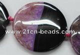 CAA449 15.5 inches 45mm flat round agate druzy geode  beads