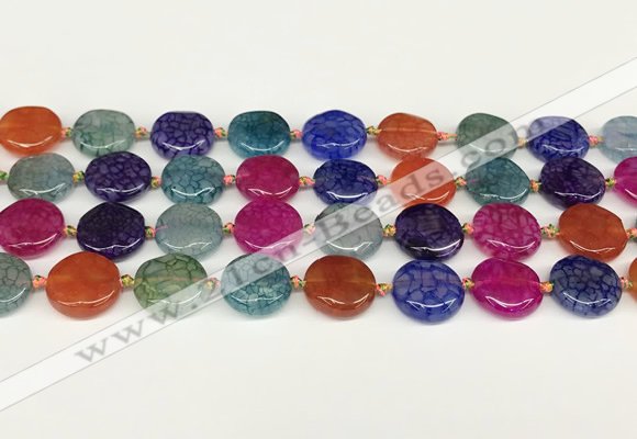 CAA4490 15.5 inches 16mm flat round dragon veins agate beads