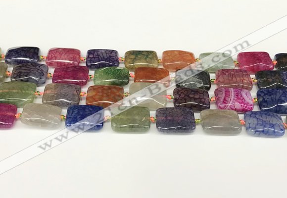 CAA4496 15.5 inches 15*20mm rectangle dragon veins agate beads