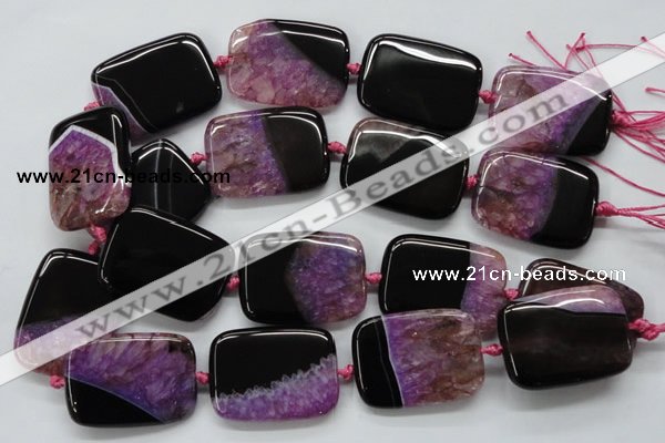 CAA450 15.5 inches 30*40mm rectangle agate druzy geode  beads