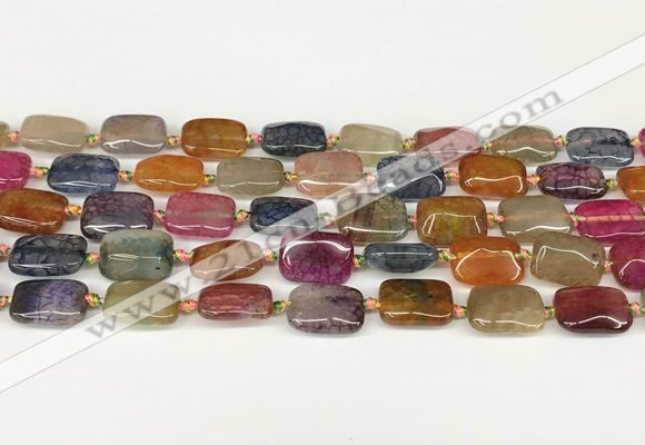 CAA4502 15.5 inches 10*14mm rectangle dragon veins agate beads