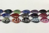 CAA4517 15.5 inches 18*25mm flat teardrop dragon veins agate beads