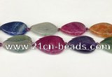 CAA4532 15.5 inches 25*35mm flat teardrop dragon veins agate beads