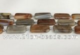 CAA4552 15.5 inches 15*30mm rectangle banded agate beads wholesale