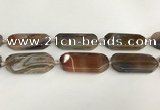 CAA4553 15.5 inches 22*42mm octagonal banded agate beads wholesale