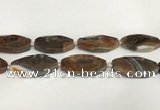 CAA4554 15.5 inches 22*42mm octagonal banded agate beads wholesale