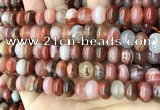 CAA4564 15.5 inches 7*11mm - 8*12mm rondelle south red agate beads