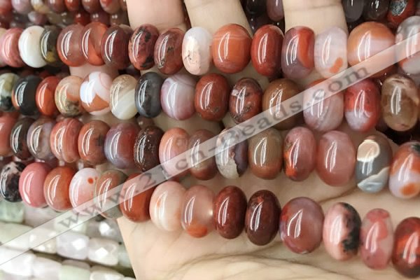 CAA4565 15.5 inches 8*13mm - 8*14mm rondelle south red agate beads