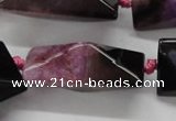 CAA457 15.5 inches 20*20*40mm pyramid agate druzy geode beads