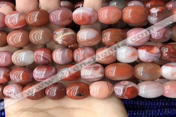 CAA4570 15.5 inches 12*15mm - 12*18mm rice south red agate beads