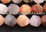 CAA4575 15.5 inches 6mm faceted nuggets mixed botswana agate beads