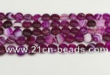 CAA4582 15.5 inches 10mm flat round banded agate beads wholesale