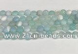 CAA4584 15.5 inches 10mm flat round banded agate beads wholesale