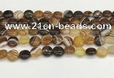 CAA4588 15.5 inches 12mm flat round banded agate beads wholesale