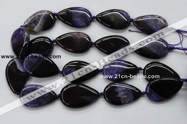 CAA459 15.5 inches 24*40mm flat teardrop agate druzy geode beads