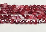 CAA4591 15.5 inches 12mm flat round banded agate beads wholesale