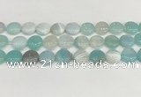 CAA4600 15.5 inches 14mm flat round banded agate beads wholesale