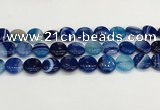 CAA4601 15.5 inches 14mm flat round banded agate beads wholesale