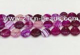 CAA4606 15.5 inches 16mm flat round banded agate beads wholesale