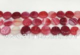 CAA4615 15.5 inches 18mm flat round banded agate beads wholesale