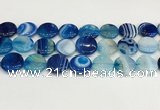 CAA4617 15.5 inches 18mm flat round banded agate beads wholesale