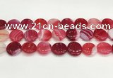 CAA4623 15.5 inches 20mm flat round banded agate beads wholesale