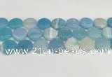 CAA4624 15.5 inches 20mm flat round banded agate beads wholesale