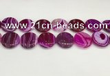 CAA4630 15.5 inches 25mm flat round banded agate beads wholesale