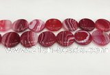 CAA4631 15.5 inches 25mm flat round banded agate beads wholesale