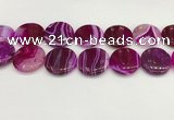 CAA4638 15.5 inches 30mm flat round banded agate beads wholesale