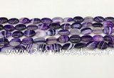 CAA4646 15.5 inches 10*14mm oval banded agate beads wholesale