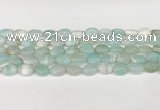 CAA4649 15.5 inches 10*14mm oval banded agate beads wholesale