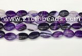 CAA4662 15.5 inches 13*18mm oval banded agate beads wholesale