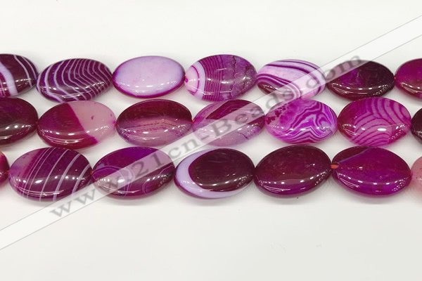 CAA4679 15.5 inches 18*25mm oval banded agate beads wholesale