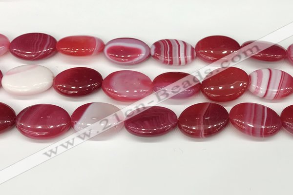 CAA4680 15.5 inches 18*25mm oval banded agate beads wholesale