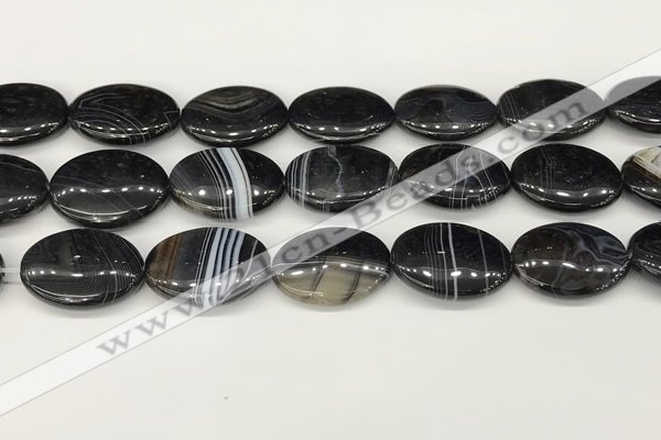 CAA4683 15.5 inches 18*25mm oval banded agate beads wholesale