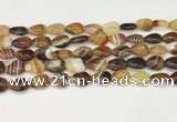 CAA4686 15.5 inches 10*14mm flat teardrop banded agate beads wholesale