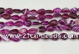 CAA4688 15.5 inches 10*14mm flat teardrop banded agate beads wholesale