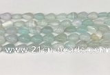 CAA4690 15.5 inches 10*14mm flat teardrop banded agate beads wholesale