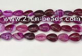 CAA4696 15.5 inches 12*16mm flat teardrop banded agate beads wholesale