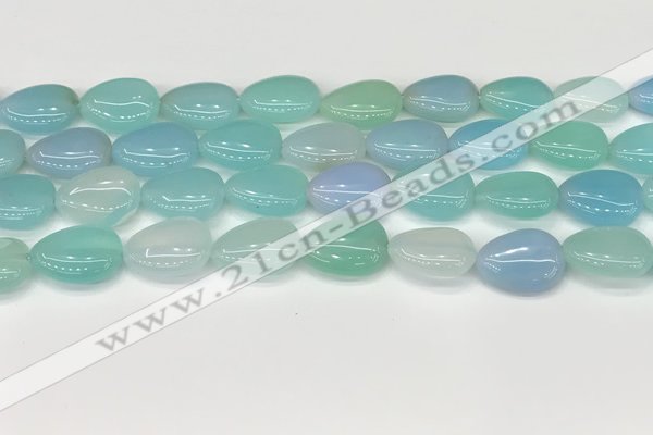 CAA4698 15.5 inches 12*16mm flat teardrop banded agate beads wholesale