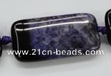 CAA470 15.5 inches 20*40mm rectangle agate druzy geode beads