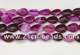 CAA4704 15.5 inches 13*18mm flat teardrop banded agate beads wholesale