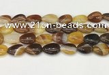 CAA4710 15.5 inches 15*20mm flat teardrop banded agate beads wholesale