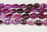 CAA4712 15.5 inches 15*20mm flat teardrop banded agate beads wholesale