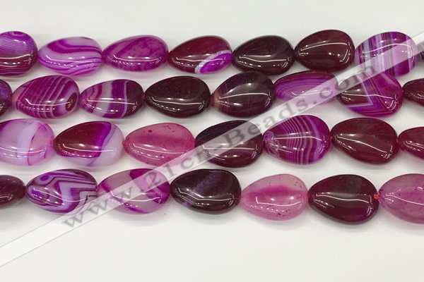 CAA4712 15.5 inches 15*20mm flat teardrop banded agate beads wholesale