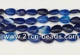 CAA4715 15.5 inches 15*20mm flat teardrop banded agate beads wholesale